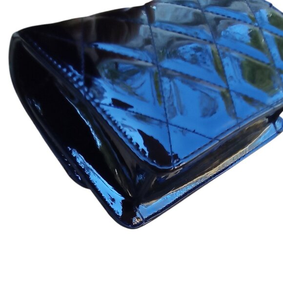 Valentino Orlandi NEW❤️‍🔥Black Patent Leather Chain Twist Lock Crossbody $349 - Picture 10 of 11